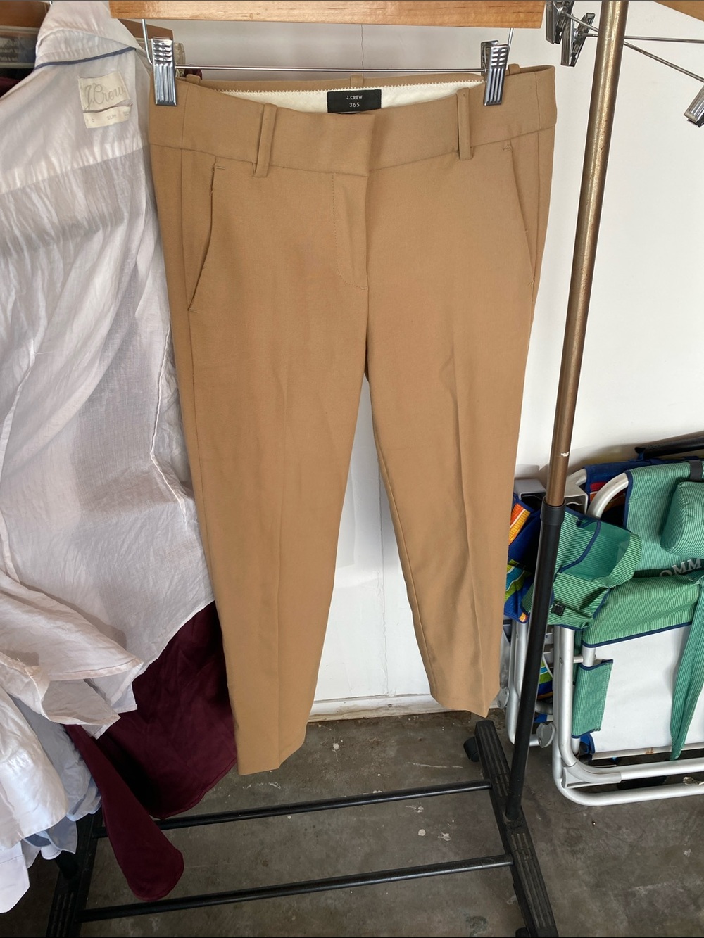 J Crew  Tan Cropped Tailored Ankle Pants